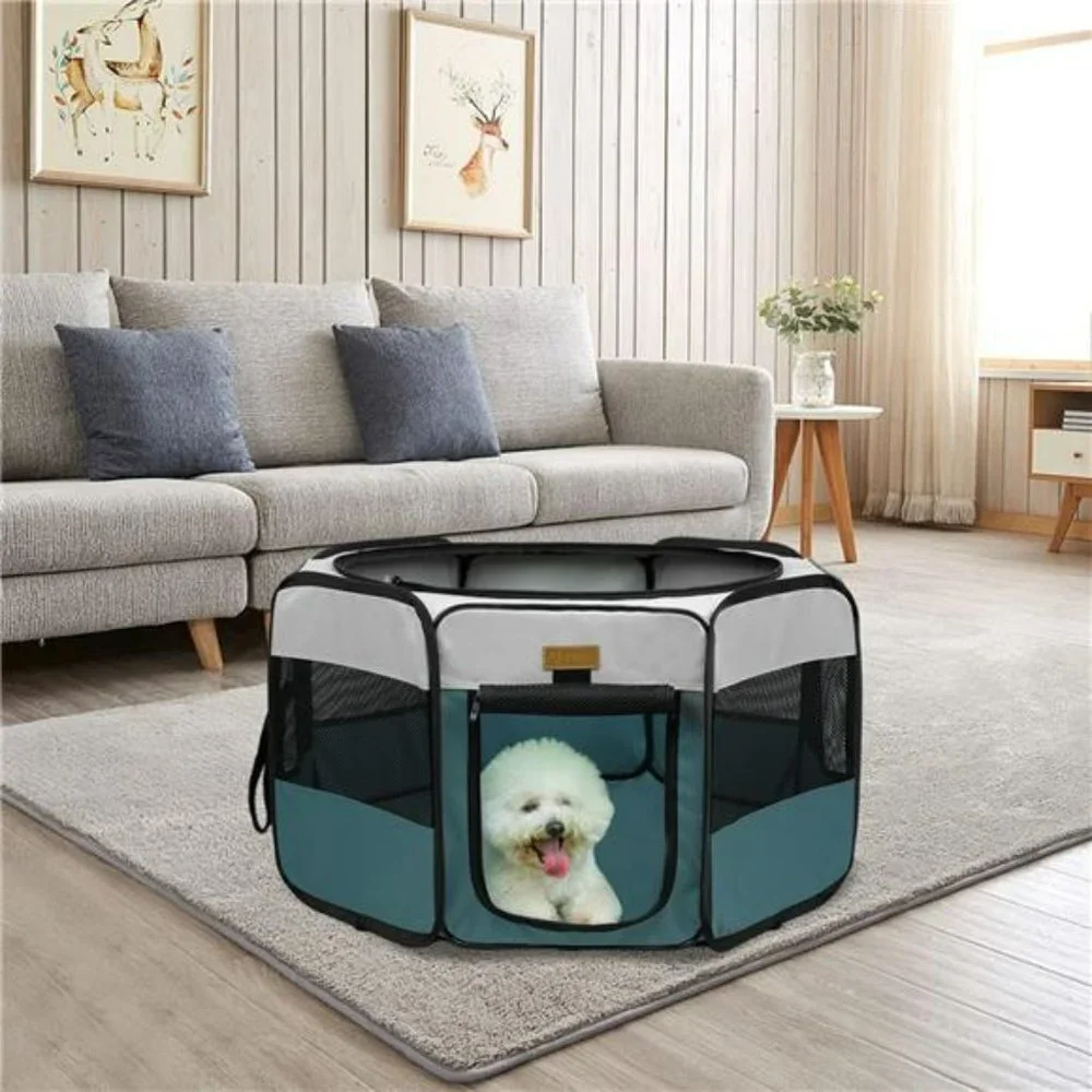 Pet Playpen Portable Foldable Playpen for Dog/Cat Removable Mesh Shade Cover